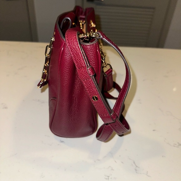 Tory Burch mini top handle with crossbody strap - in burgundy - Picture 7 of 10